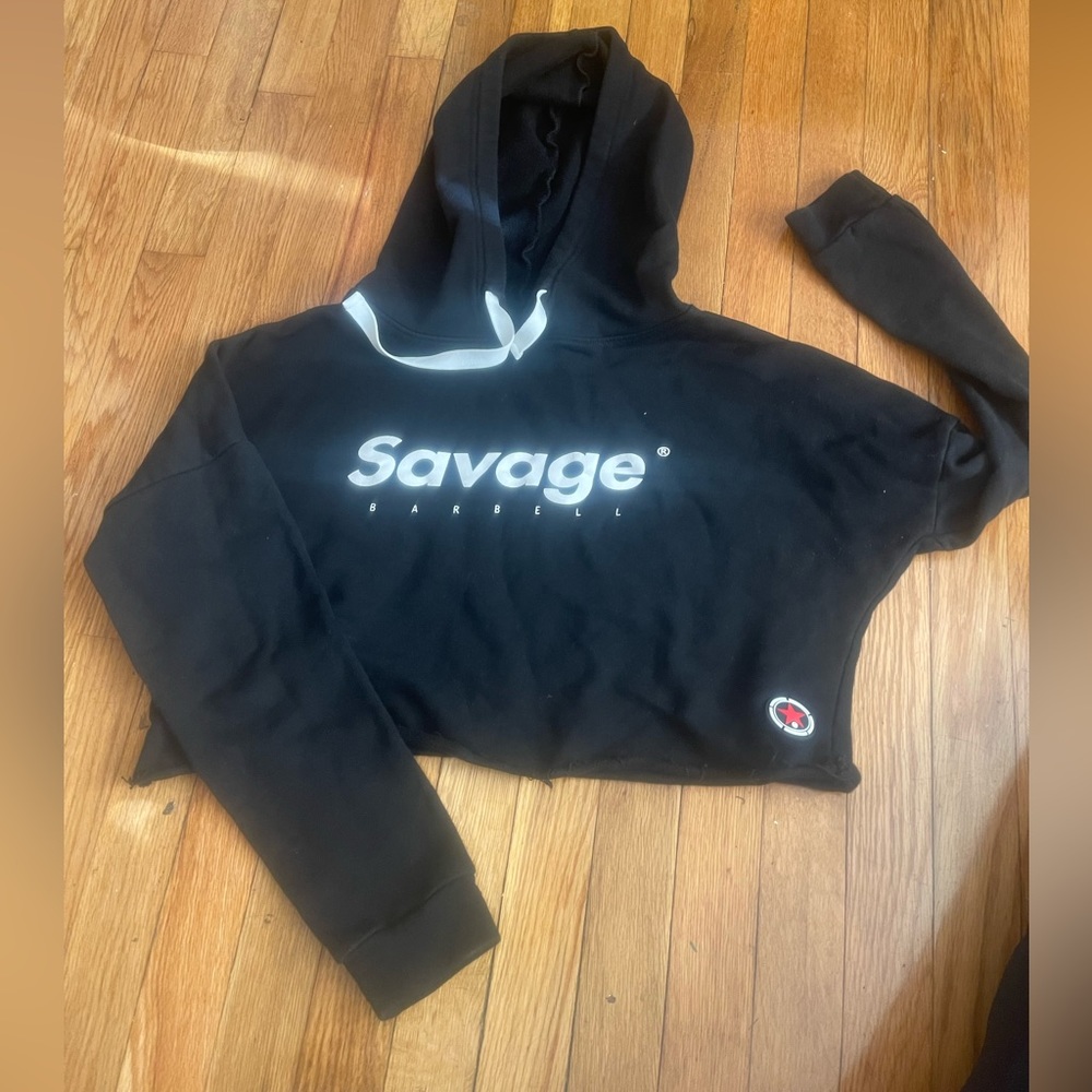 Savage Barbell Cropped Hoodie